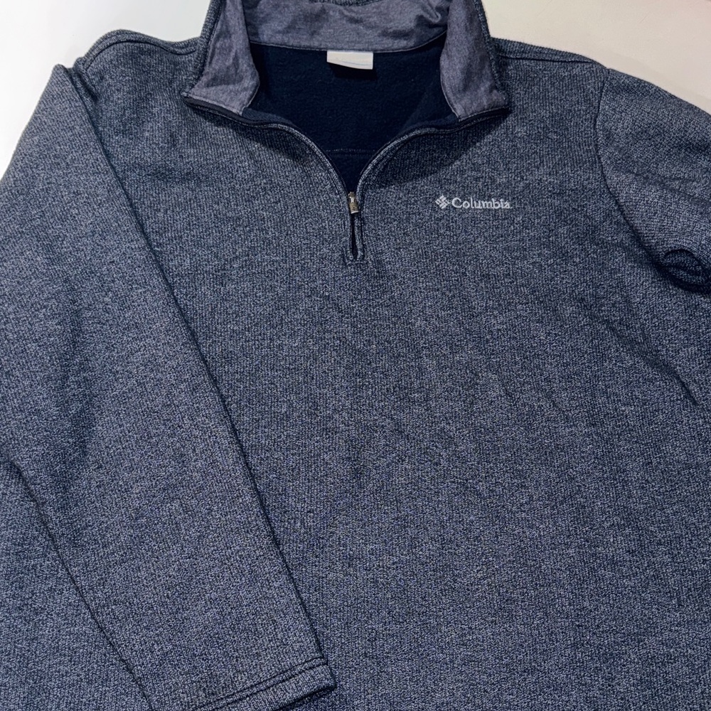 Mens Columbia Blue Denim Color Quarter-Zip‎ Fleece